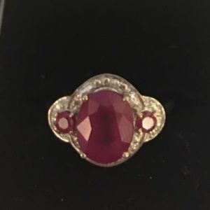 Ruby Ring TCW 3.82  Sterling Silver